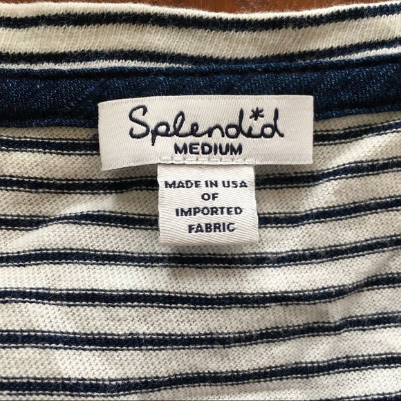 Anthropologie Navy Splendid Striped Cotton Mini Dress Medium - Picture 5 of 9